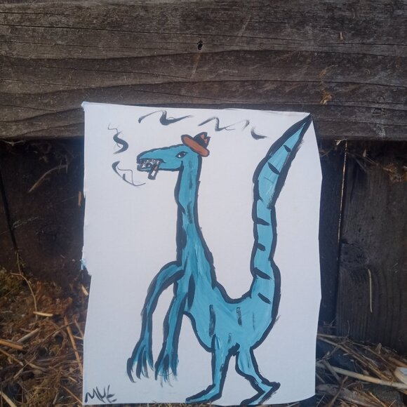 Dinosaur Painting Whimsical Decor - Picture 6 of 10